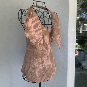 100% SILK Anthropology tie dye halter top
